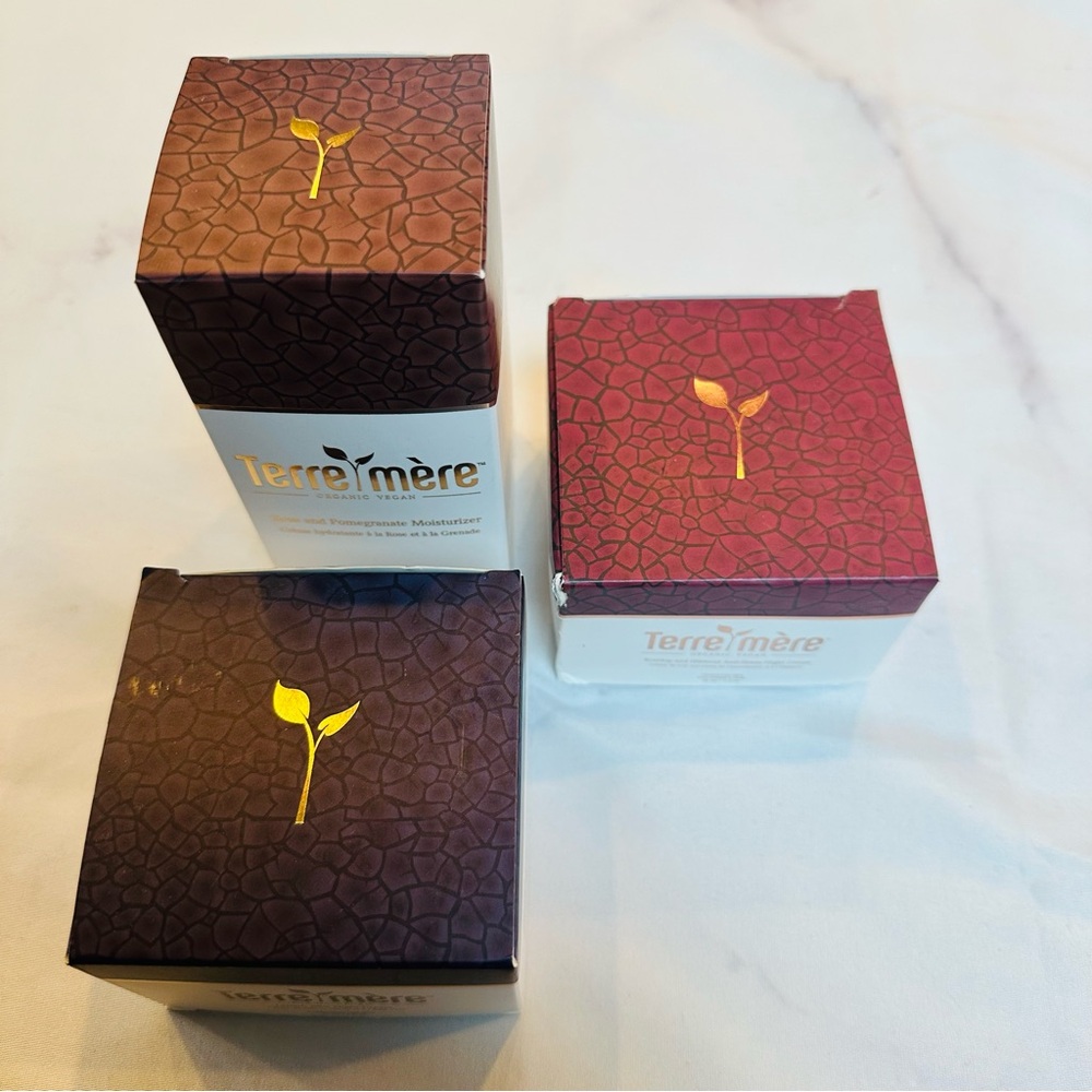 Terre Mère Organic Vegan Skincare Trio: Night Creams & Moisturizer